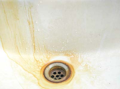Hard Water Stains on a sink